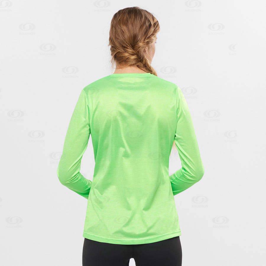 Camiseta Salomon AGILE Mujer Verdes | MX-M1209