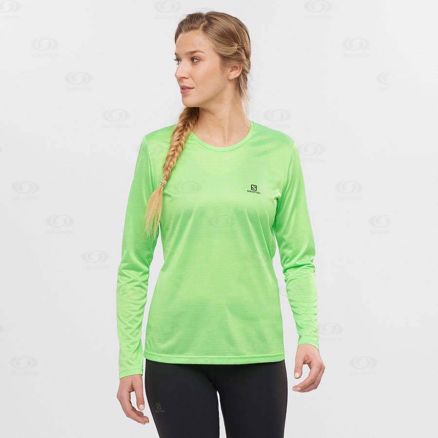 Camiseta Salomon AGILE Mujer Verdes | MX-M1209