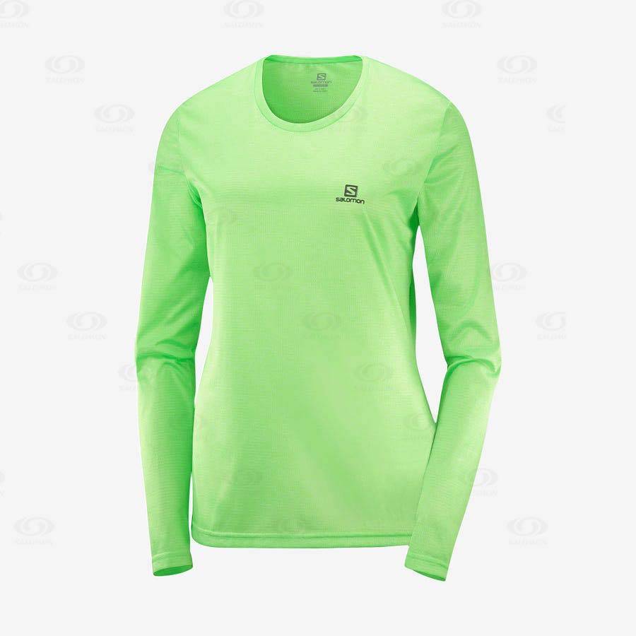 Camiseta Salomon AGILE Mujer Verdes | MX-M1209