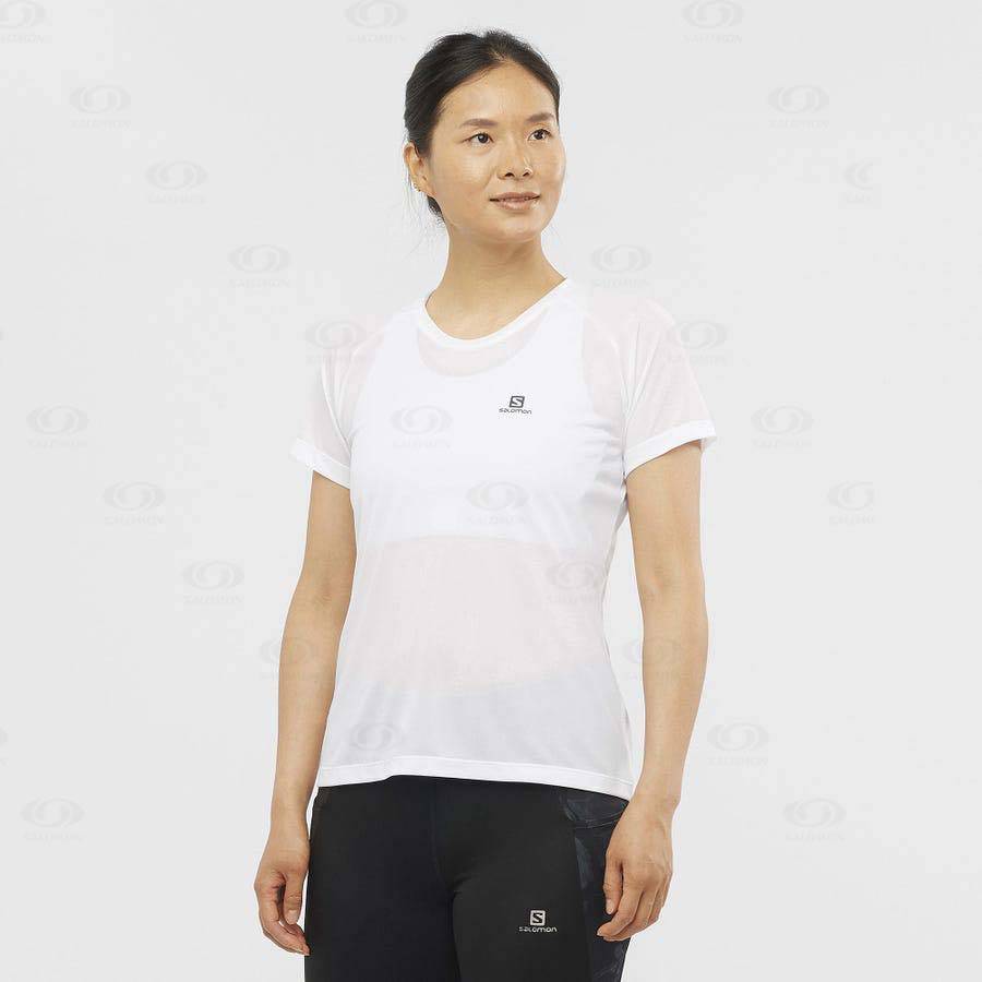 Camiseta Salomon CROSS REBEL Mujer Blancos | MX-L2621