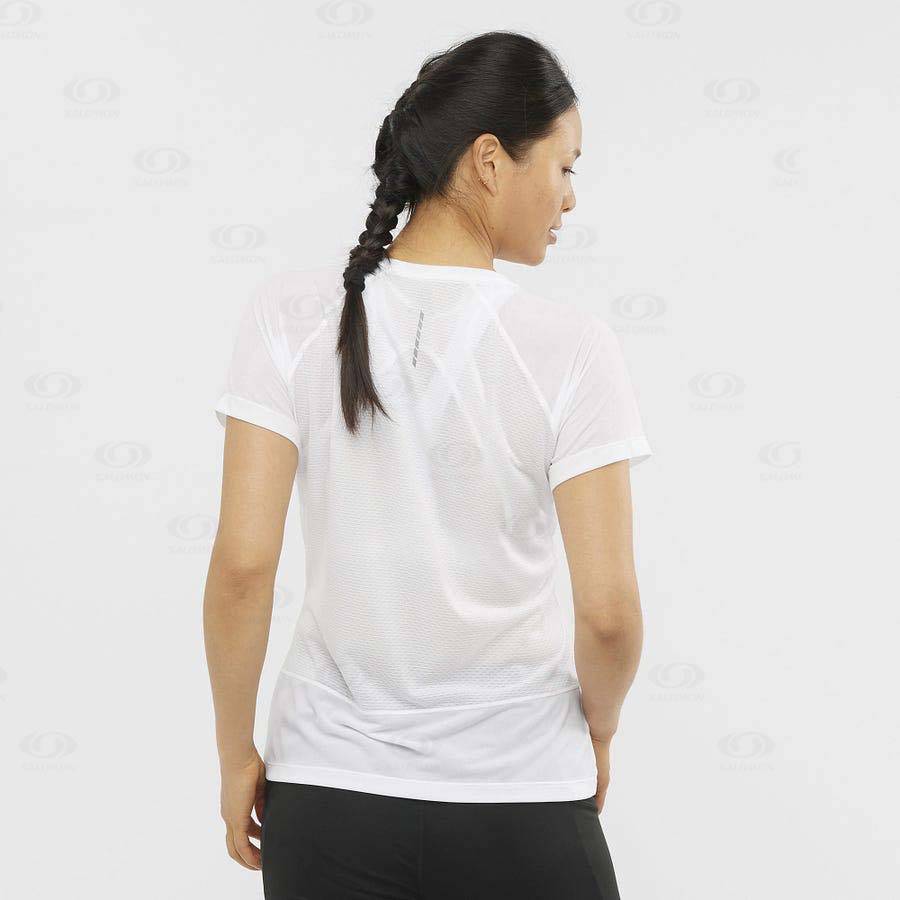 Camiseta Salomon CROSS REBEL Mujer Blancos | MX-L2621