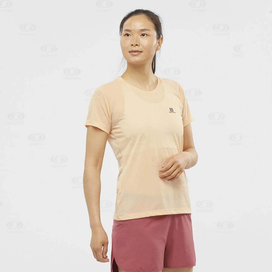 Camiseta Salomon CROSS REBEL Mujer Naranjas | MX-N2527