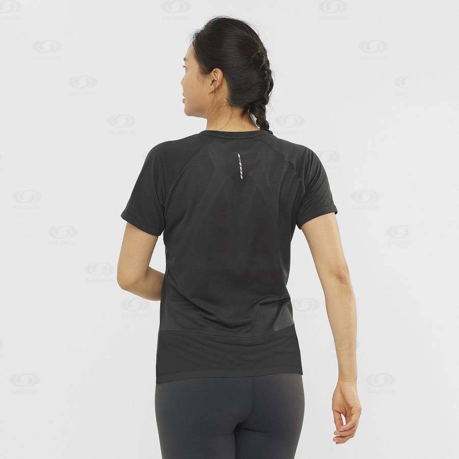 Camiseta Salomon CROSS REBEL Mujer Negros | MX-M2518