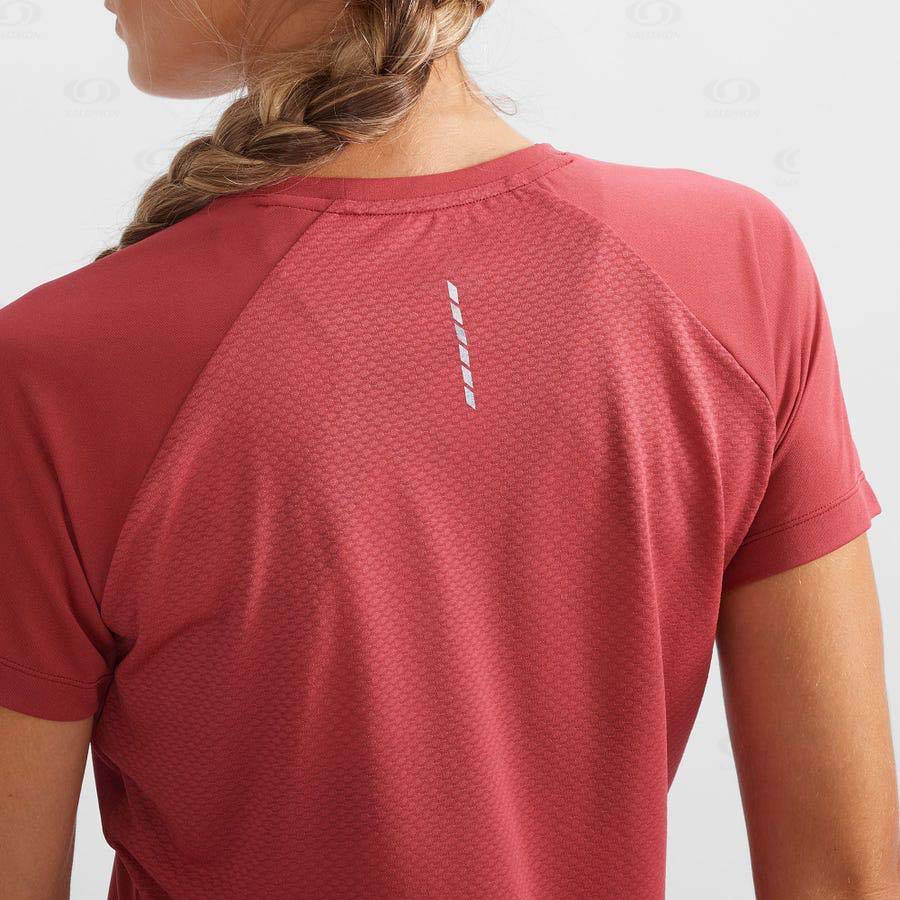 Camiseta Salomon CROSS REBEL Mujer Rojos | MX-M1734