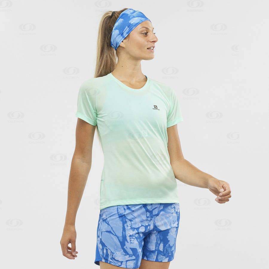 Camiseta Salomon CROSS REBEL Mujer Verdes | MX-S1527