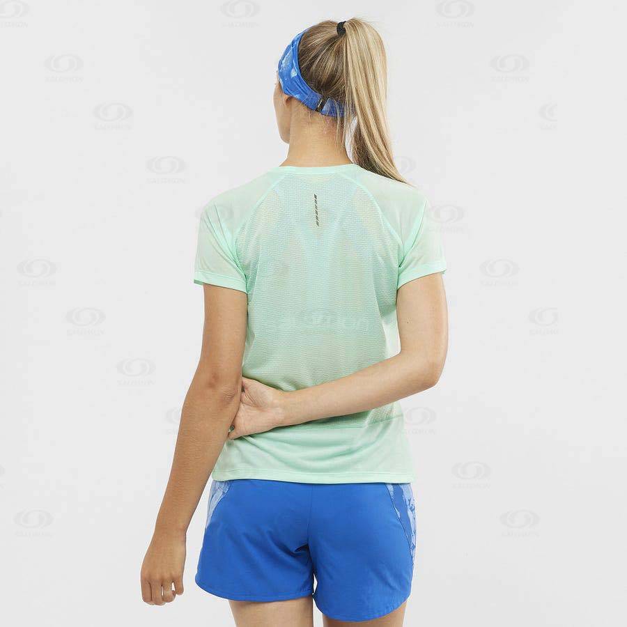 Camiseta Salomon CROSS REBEL Mujer Verdes | MX-S1527