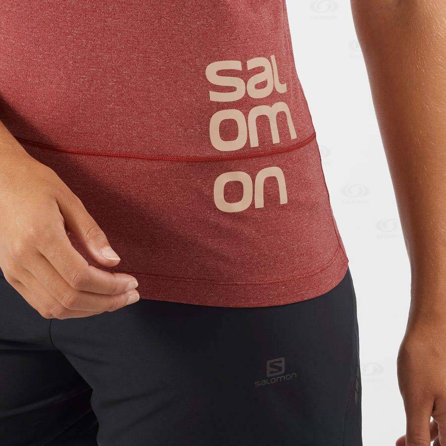 Camiseta Salomon CROSS RUN GRAPHIC Mujer Rojos | MX-A1766