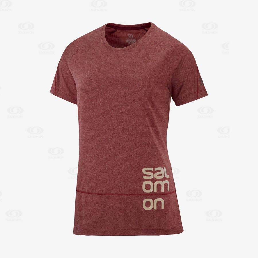 Camiseta Salomon CROSS RUN GRAPHIC Mujer Rojos | MX-A1766