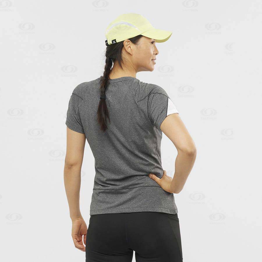 Camiseta Salomon CROSS RUN GRAPHIC Mujer Grises | MX-W2860