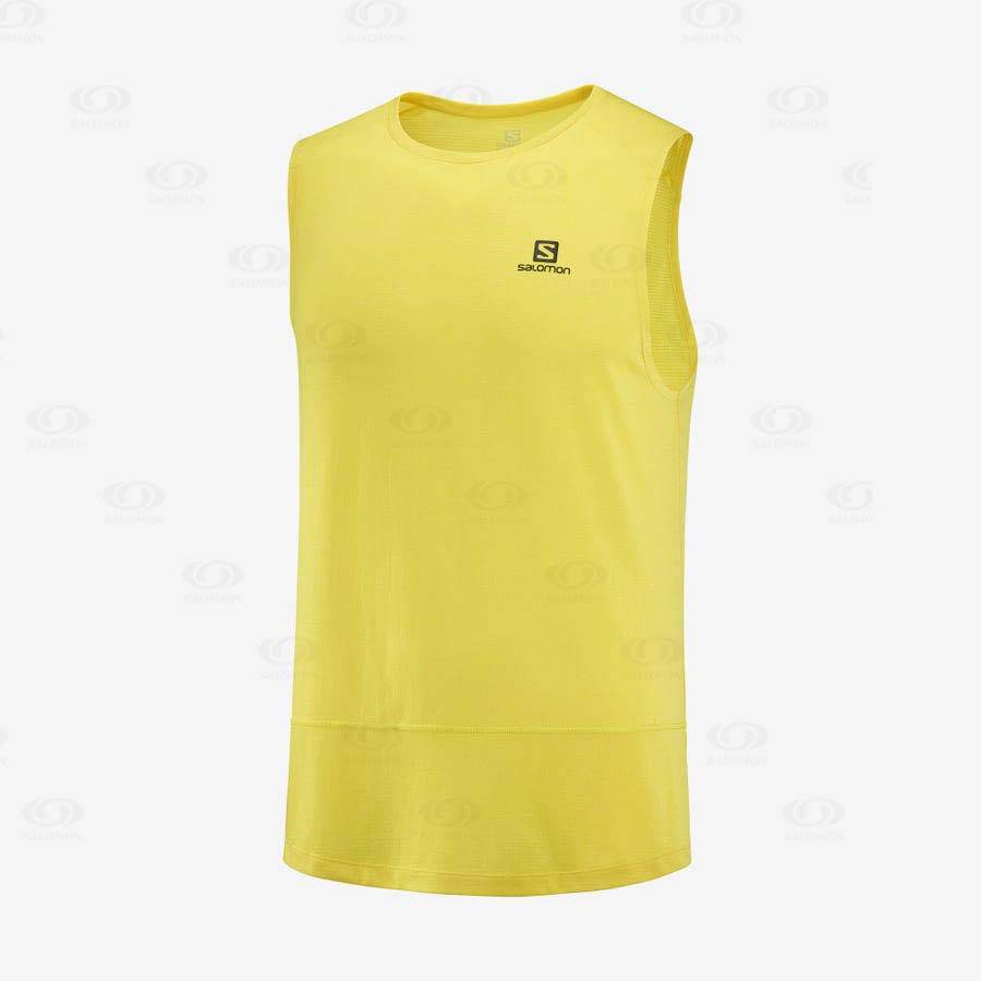 Camiseta Salomon CROSS RUN Hombre Amarillos | MX-N1050