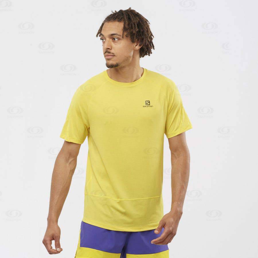 Camiseta Salomon CROSS RUN Hombre Amarillos | MX-O1635