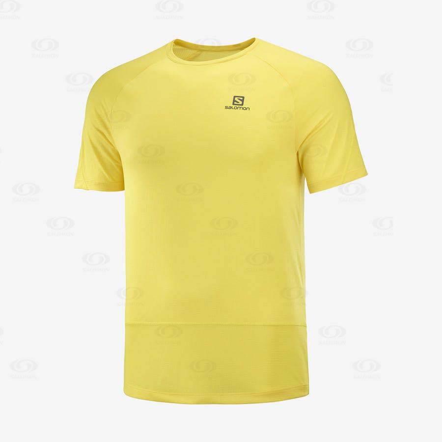 Camiseta Salomon CROSS RUN Hombre Amarillos | MX-O1635