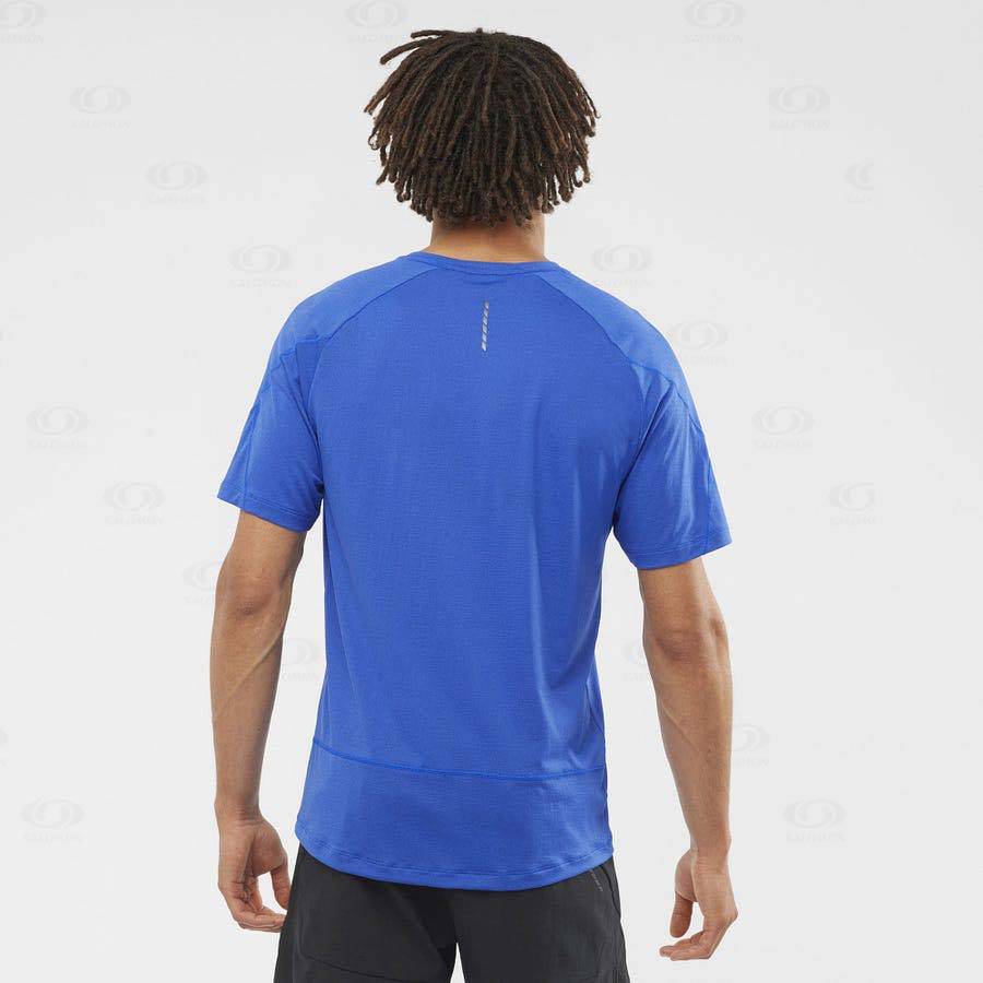 Camiseta Salomon CROSS RUN Hombre Azules | MX-N1414