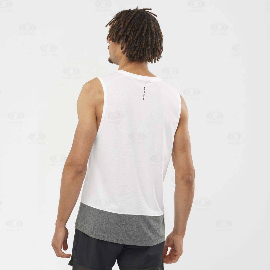 Camiseta Salomon CROSS RUN Hombre Blancos | MX-S2409