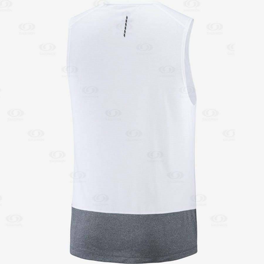 Camiseta Salomon CROSS RUN Hombre Blancos | MX-S2409