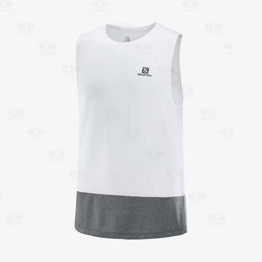 Camiseta Salomon CROSS RUN Hombre Blancos | MX-S2409