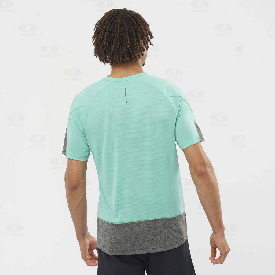 Camiseta Salomon CROSS RUN Hombre Verde Menta | MX-O2048