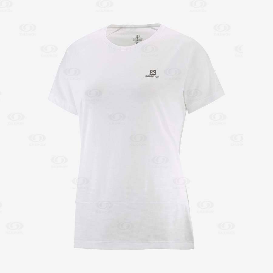 Camiseta Salomon CROSS RUN Mujer Blancos | MX-A2151