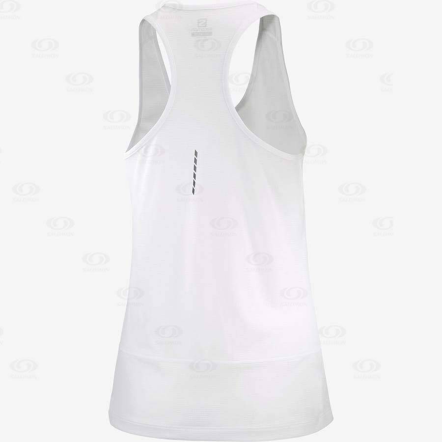 Camiseta Salomon CROSS RUN Mujer Blancos | MX-S1709