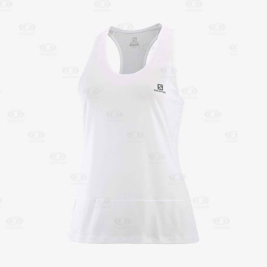 Camiseta Salomon CROSS RUN Mujer Blancos | MX-S1709