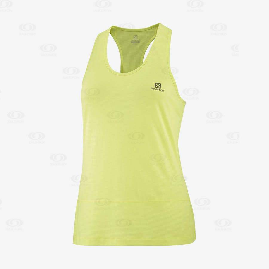 Camiseta Salomon CROSS RUN Mujer Verdes | MX-N2100