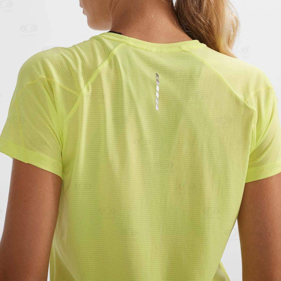 Camiseta Salomon CROSS RUN Mujer Ye | MX-N2261