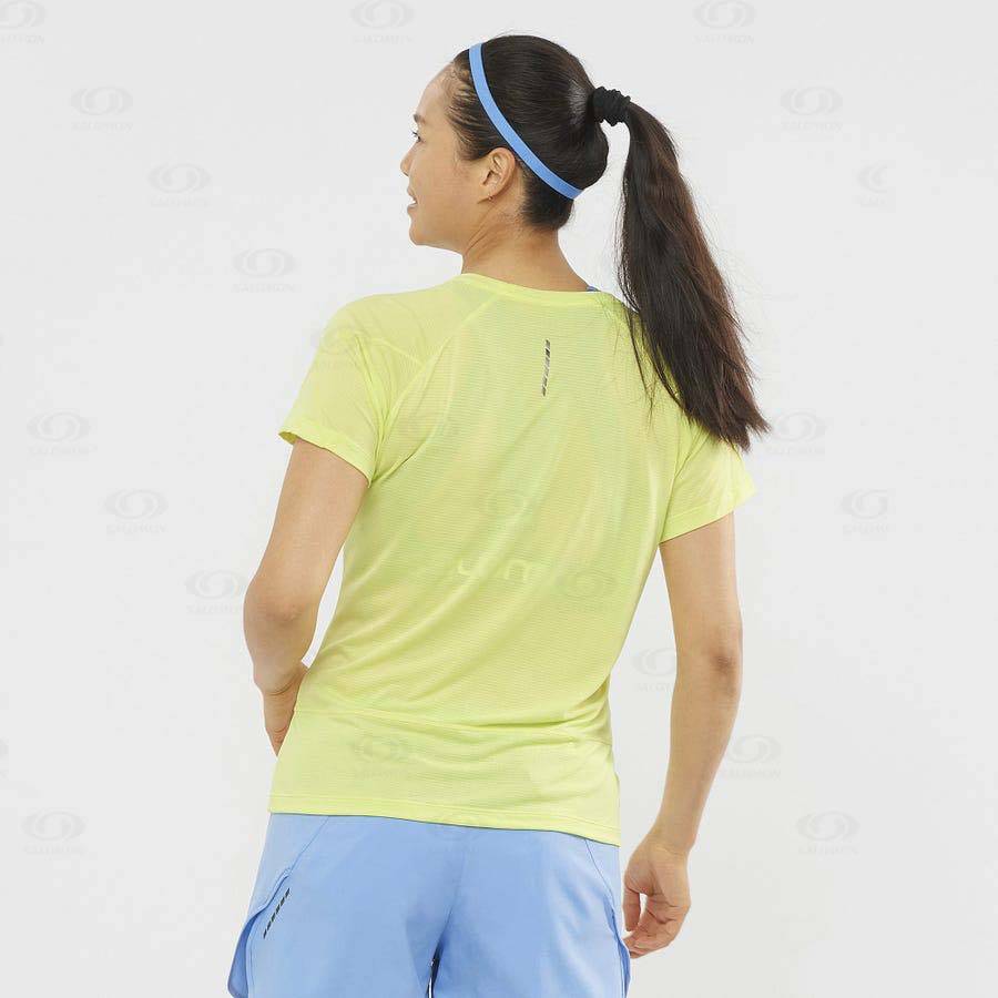 Camiseta Salomon CROSS RUN Mujer Ye | MX-N2261