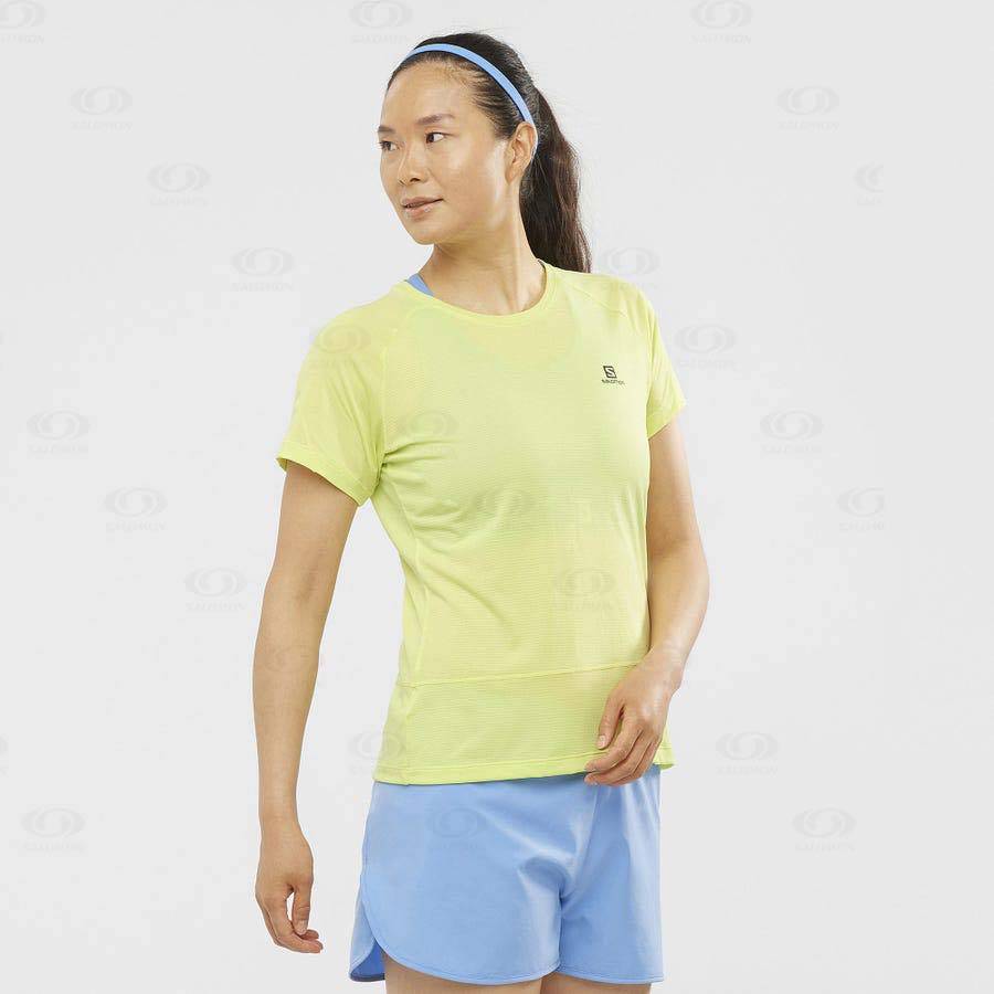 Camiseta Salomon CROSS RUN Mujer Ye | MX-N2261