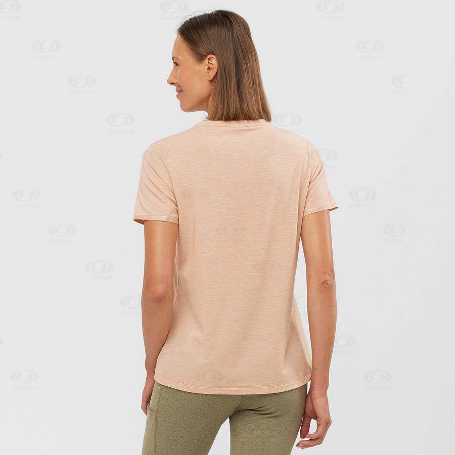 Camiseta Salomon ESSENTIAL TENCEL Mujer Beige | MX-A1010