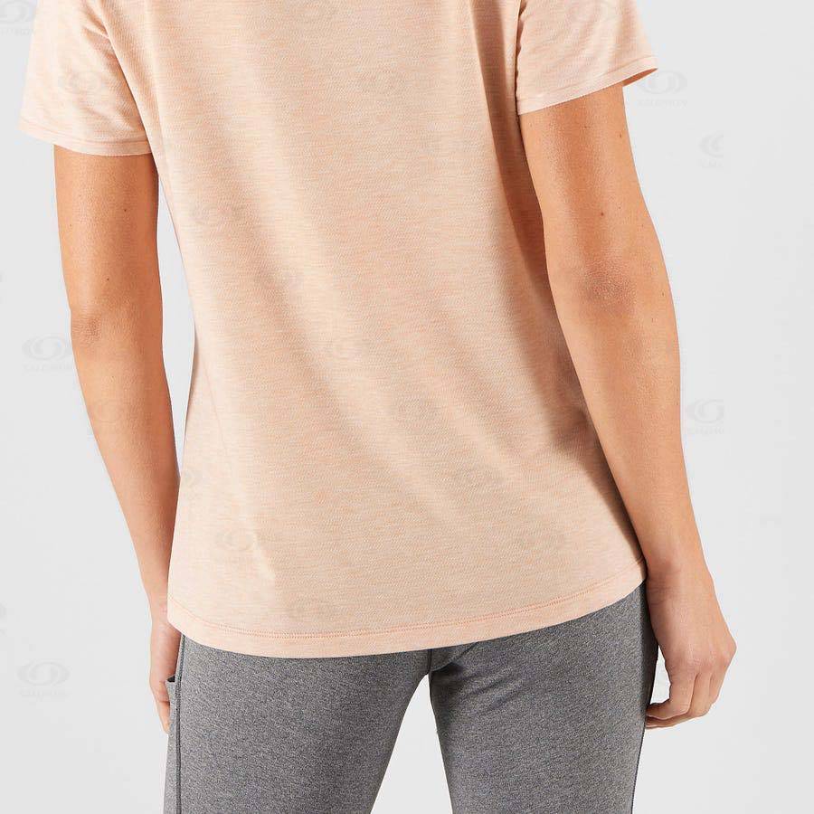 Camiseta Salomon ESSENTIAL TENCEL Mujer Beige | MX-A1010