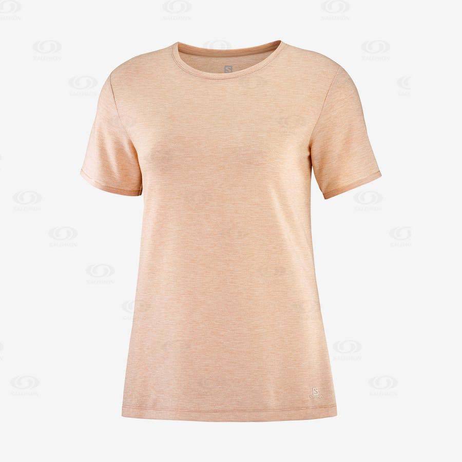 Camiseta Salomon ESSENTIAL TENCEL Mujer Beige | MX-A1010