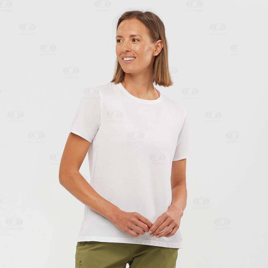 Camiseta Salomon ESSENTIAL TENCEL Mujer Blancos | MX-O1250