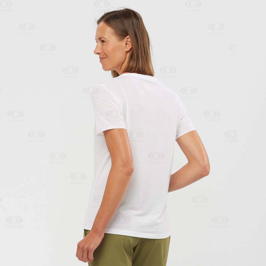 Camiseta Salomon ESSENTIAL TENCEL Mujer Blancos | MX-O1250