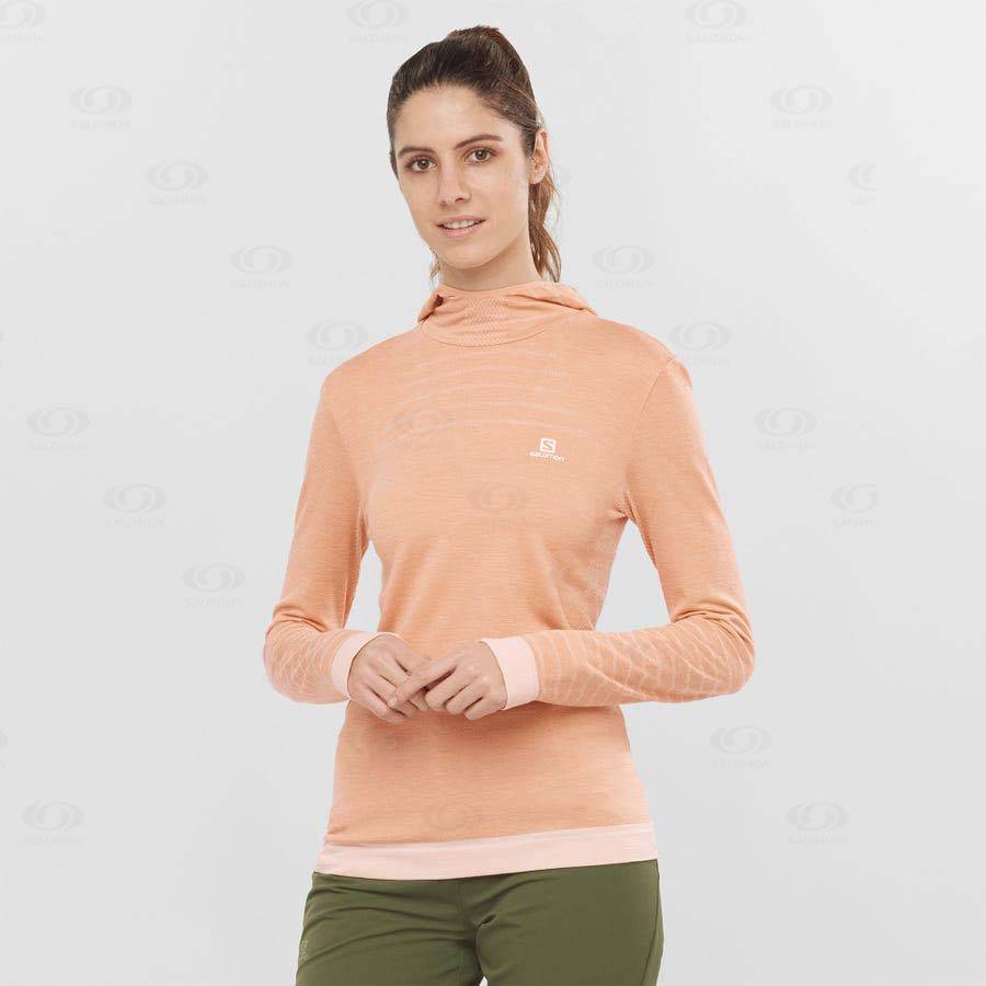 Camiseta Salomon ESSENTIAL WOOL Mujer Beige | MX-M1685