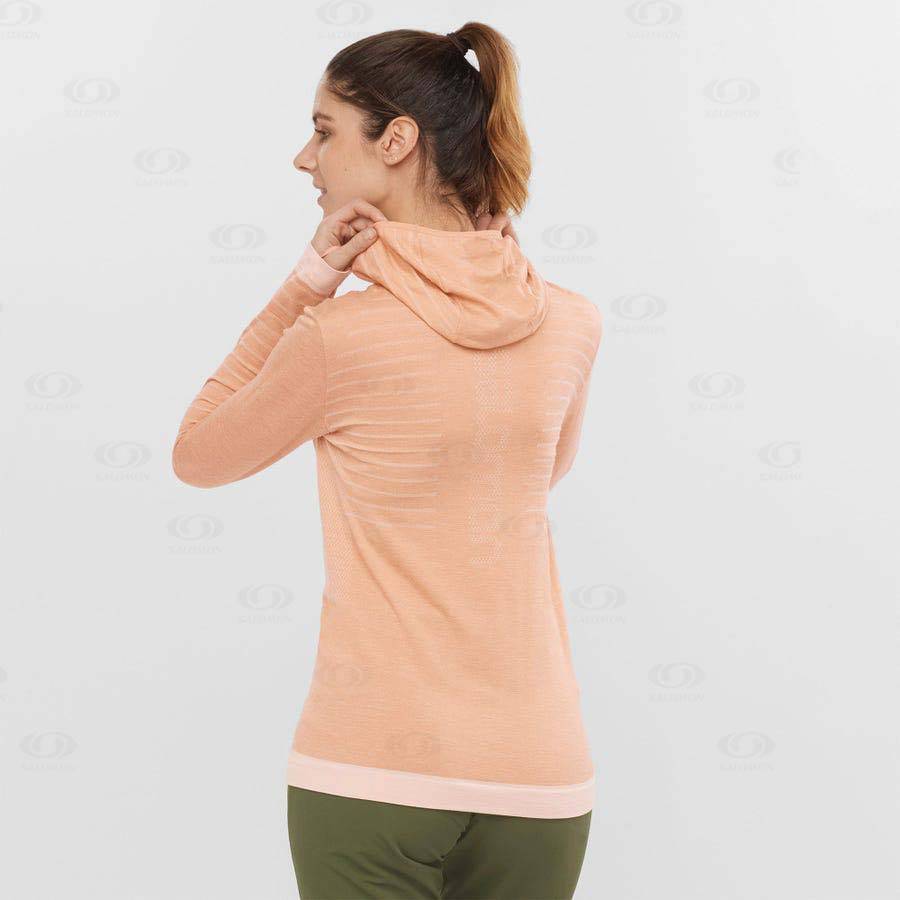 Camiseta Salomon ESSENTIAL WOOL Mujer Beige | MX-M1685