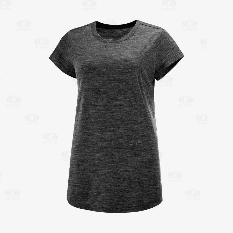 Camiseta Salomon OUTLIFE MERINO BLEND Mujer Negros | MX-O1077