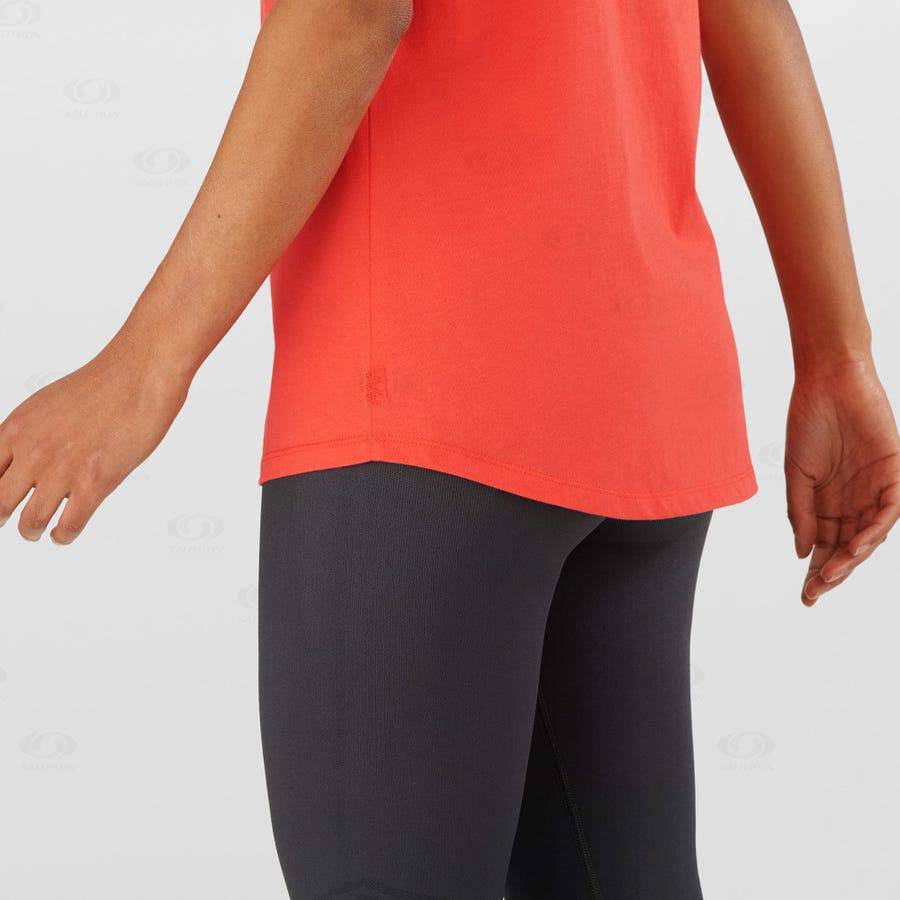 Camiseta Salomon OUTLIFE SCOOP HEM TEE W Mujer Naranjas | MX-A2333