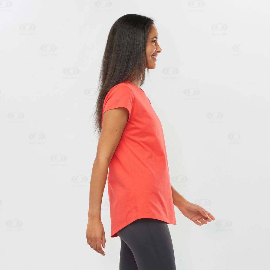 Camiseta Salomon OUTLIFE SCOOP HEM TEE W Mujer Naranjas | MX-A2333