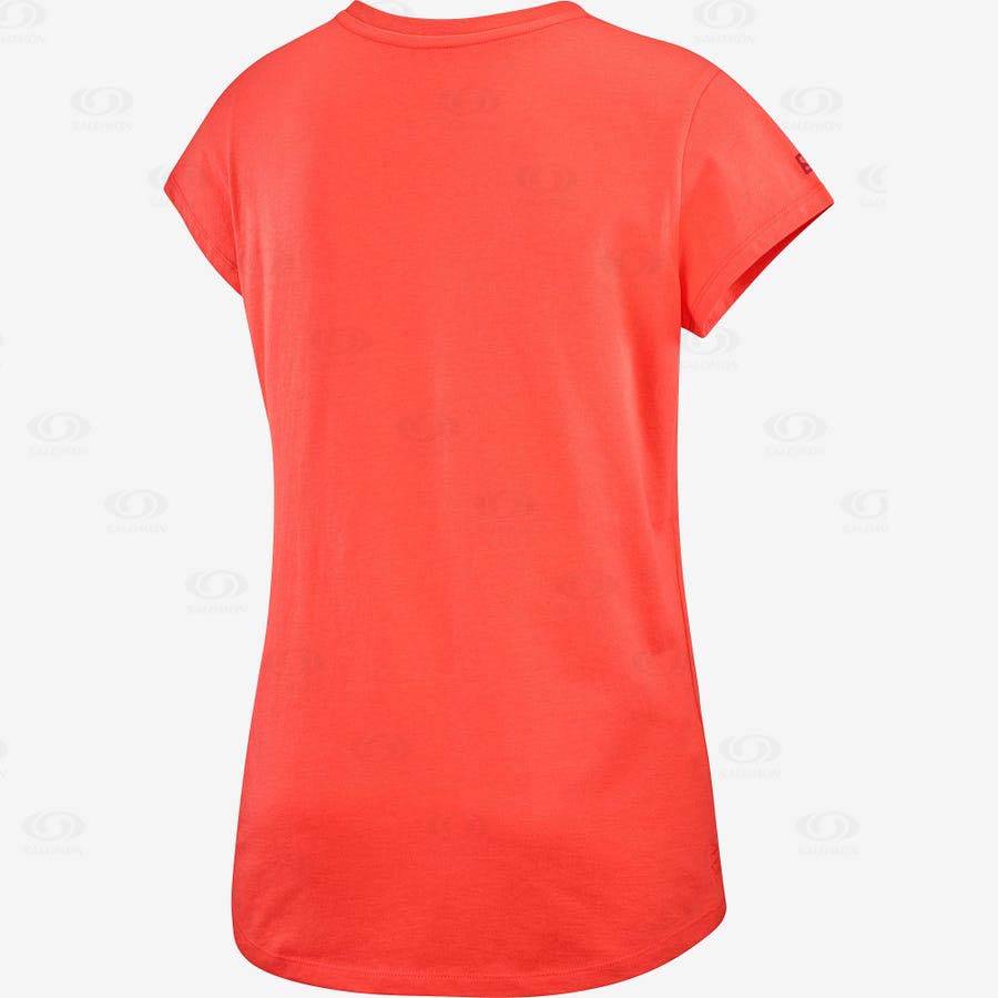 Camiseta Salomon OUTLIFE SCOOP HEM TEE W Mujer Naranjas | MX-A2333