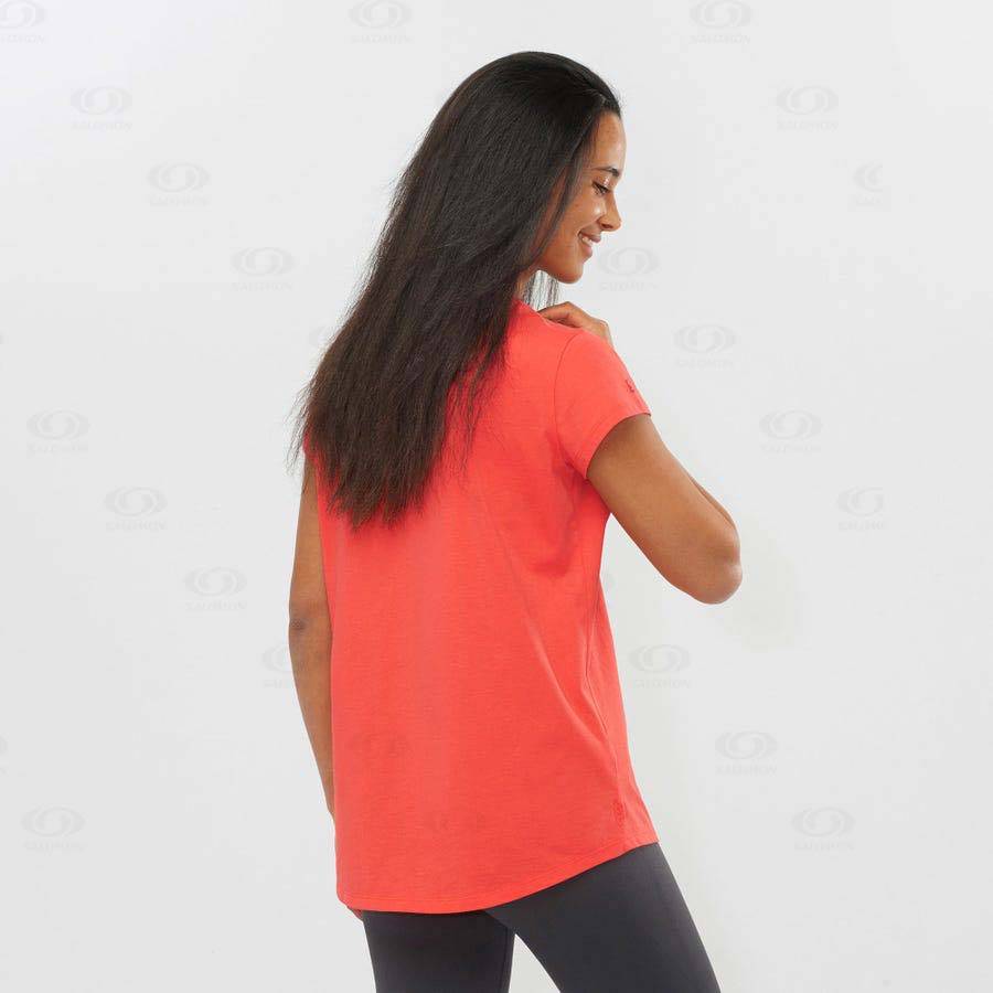 Camiseta Salomon OUTLIFE SCOOP HEM TEE W Mujer Naranjas | MX-A2333