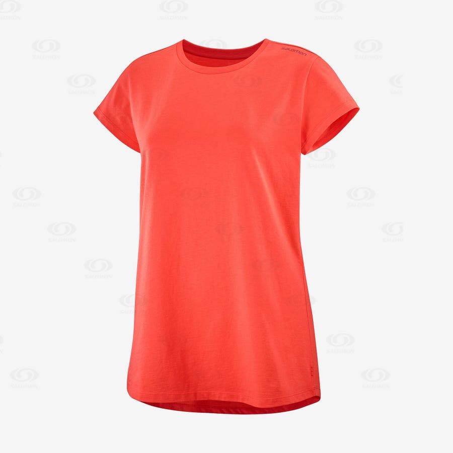 Camiseta Salomon OUTLIFE SCOOP HEM TEE W Mujer Naranjas | MX-A2333