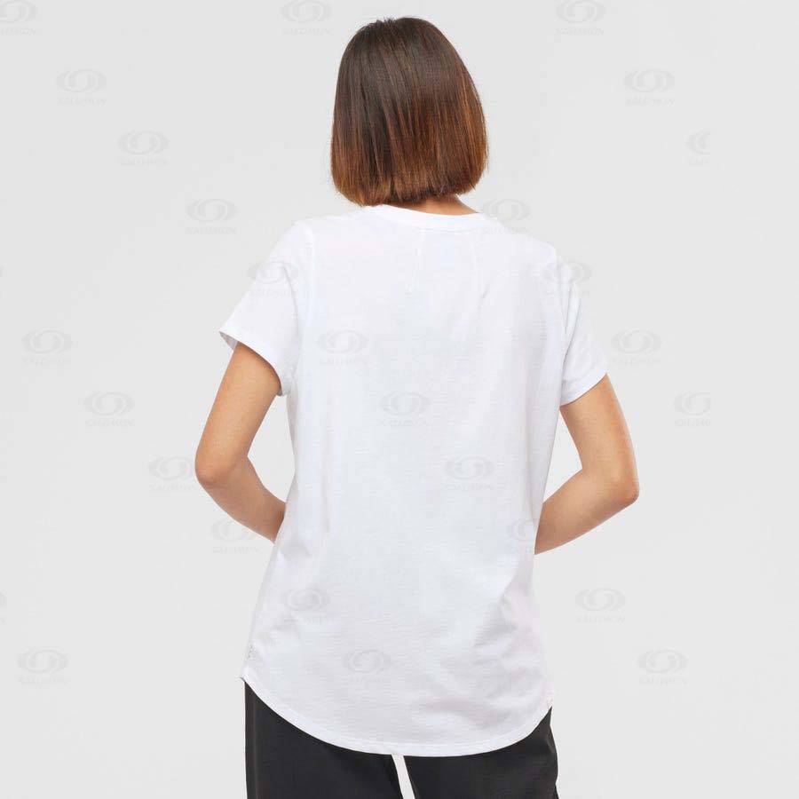 Camiseta Salomon OUTLIFE SCOOP HEM TEE W Mujer Blancos | MX-M1692