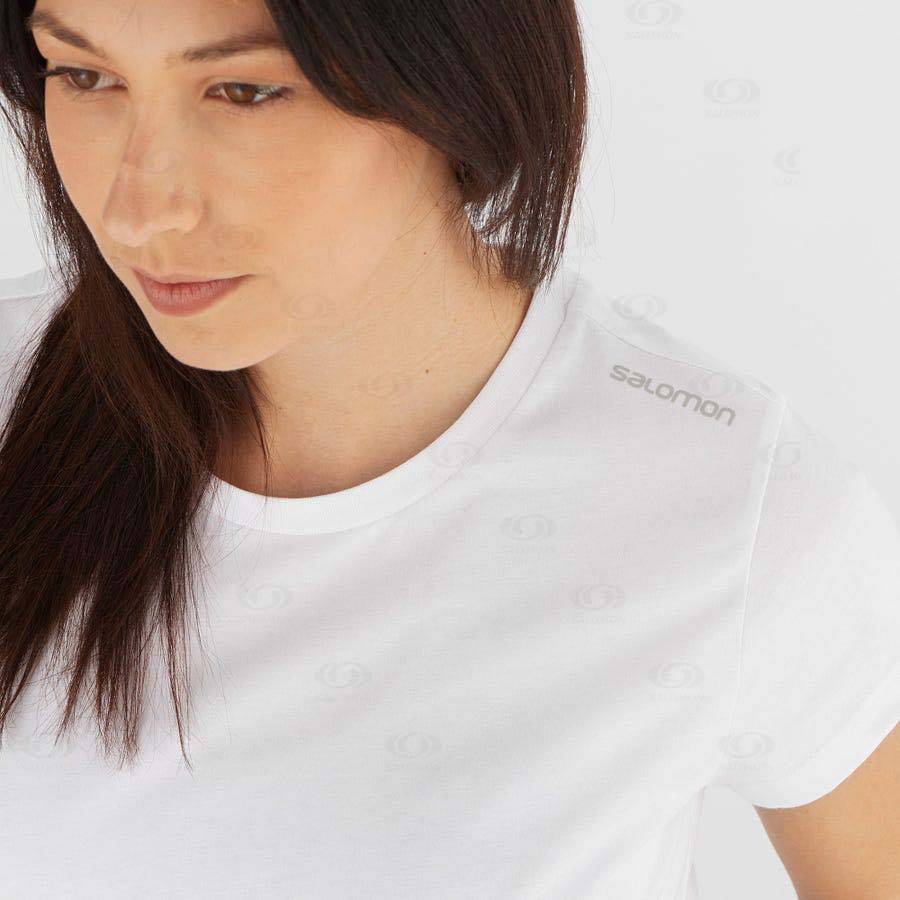 Camiseta Salomon OUTLIFE SCOOP HEM TEE W Mujer Blancos | MX-M1692