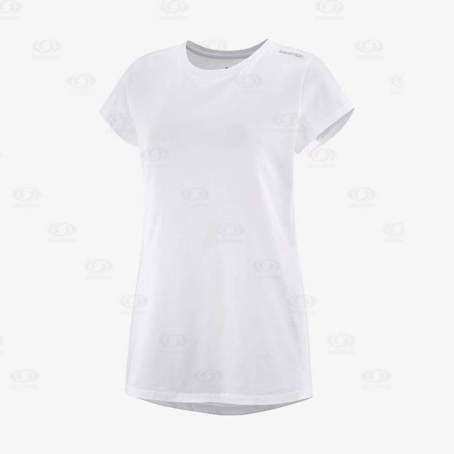 Camiseta Salomon OUTLIFE SCOOP HEM TEE W Mujer Blancos | MX-M1692