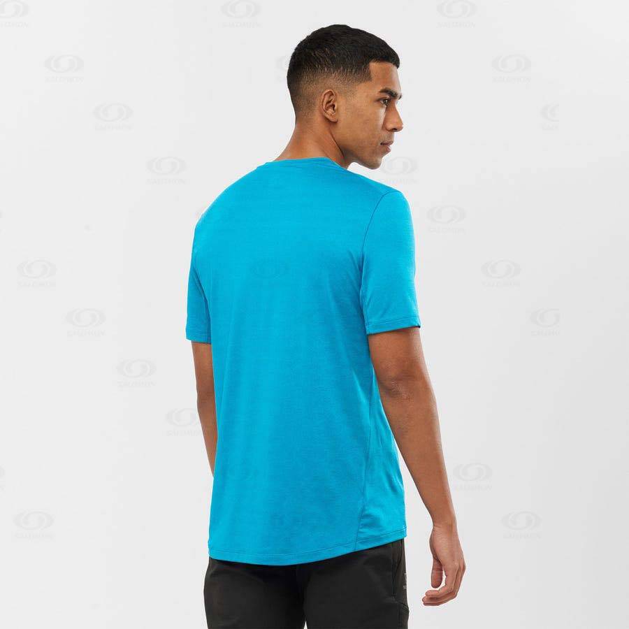 Camiseta Salomon OUTLINE Hombre Azules | MX-O2370