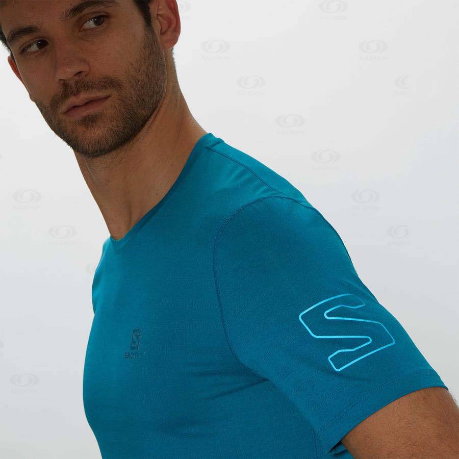 Camiseta Salomon OUTLINE Hombre Azules | MX-O2370