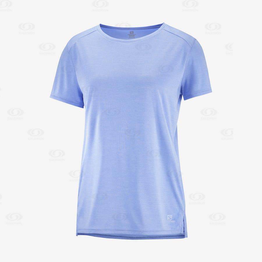 Camiseta Salomon OUTLINE SUMMER Mujer Azules | MX-A1584