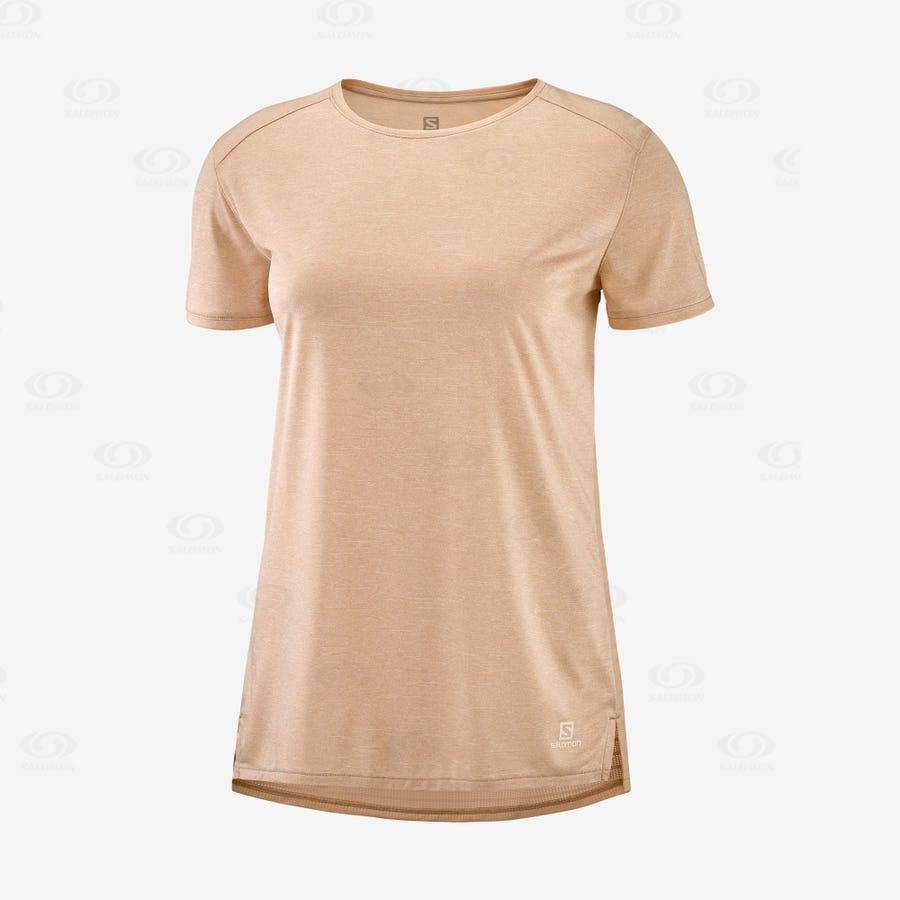 Camiseta Salomon OUTLINE SUMMER Mujer Beige | MX-L1235