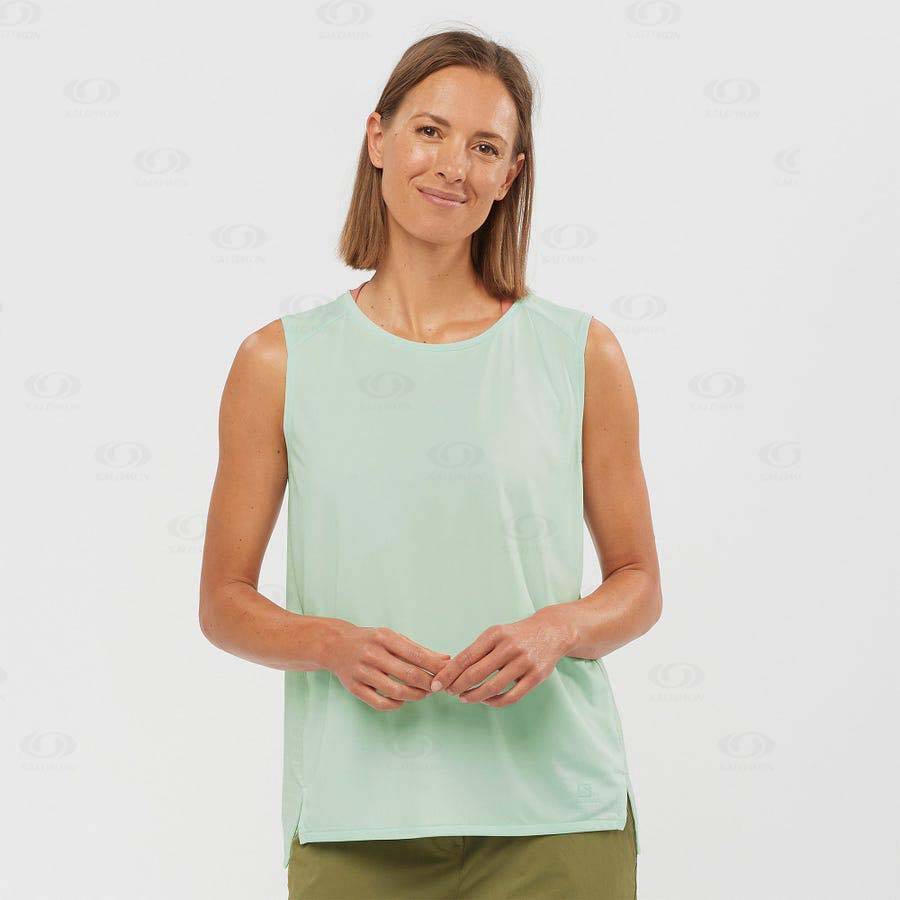 Camiseta Salomon OUTLINE SUMMER Mujer Verdes | MX-L1830