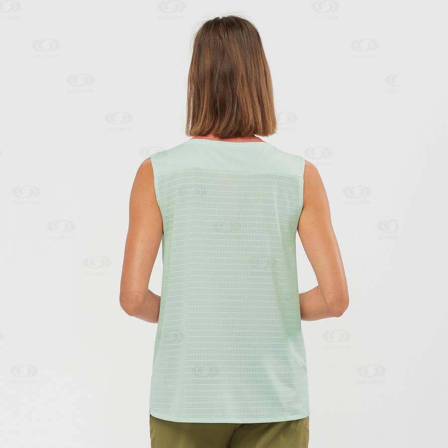 Camiseta Salomon OUTLINE SUMMER Mujer Verdes | MX-L1830